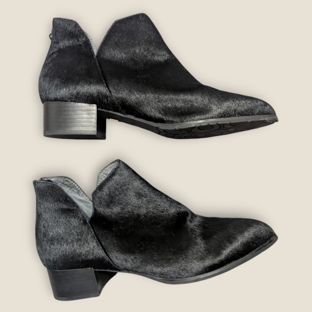 Sasha London Women's Black Handmade Pony Hair Bootie Size 9.5
